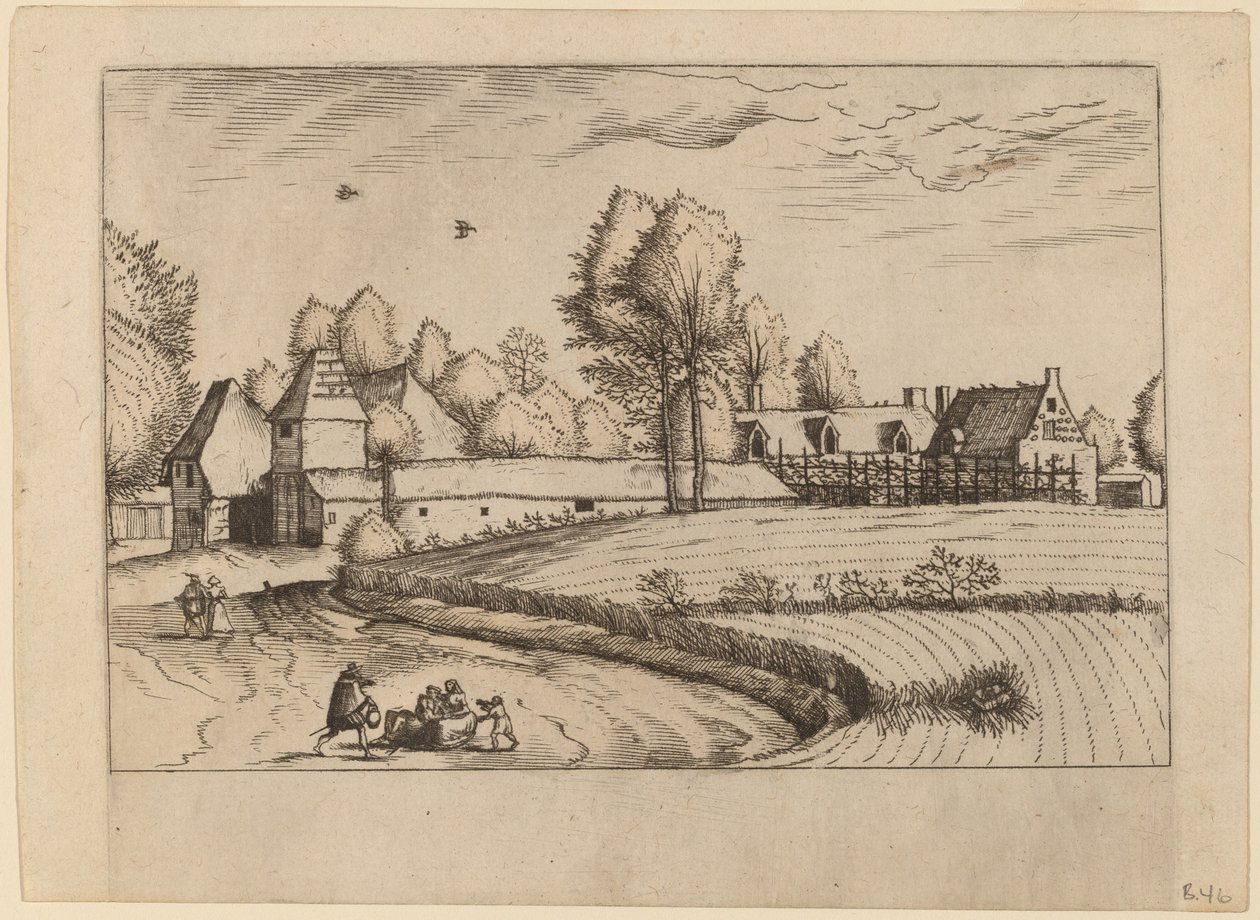 Hus på landet av Johannes van Doetechum, the Elder and Lucas