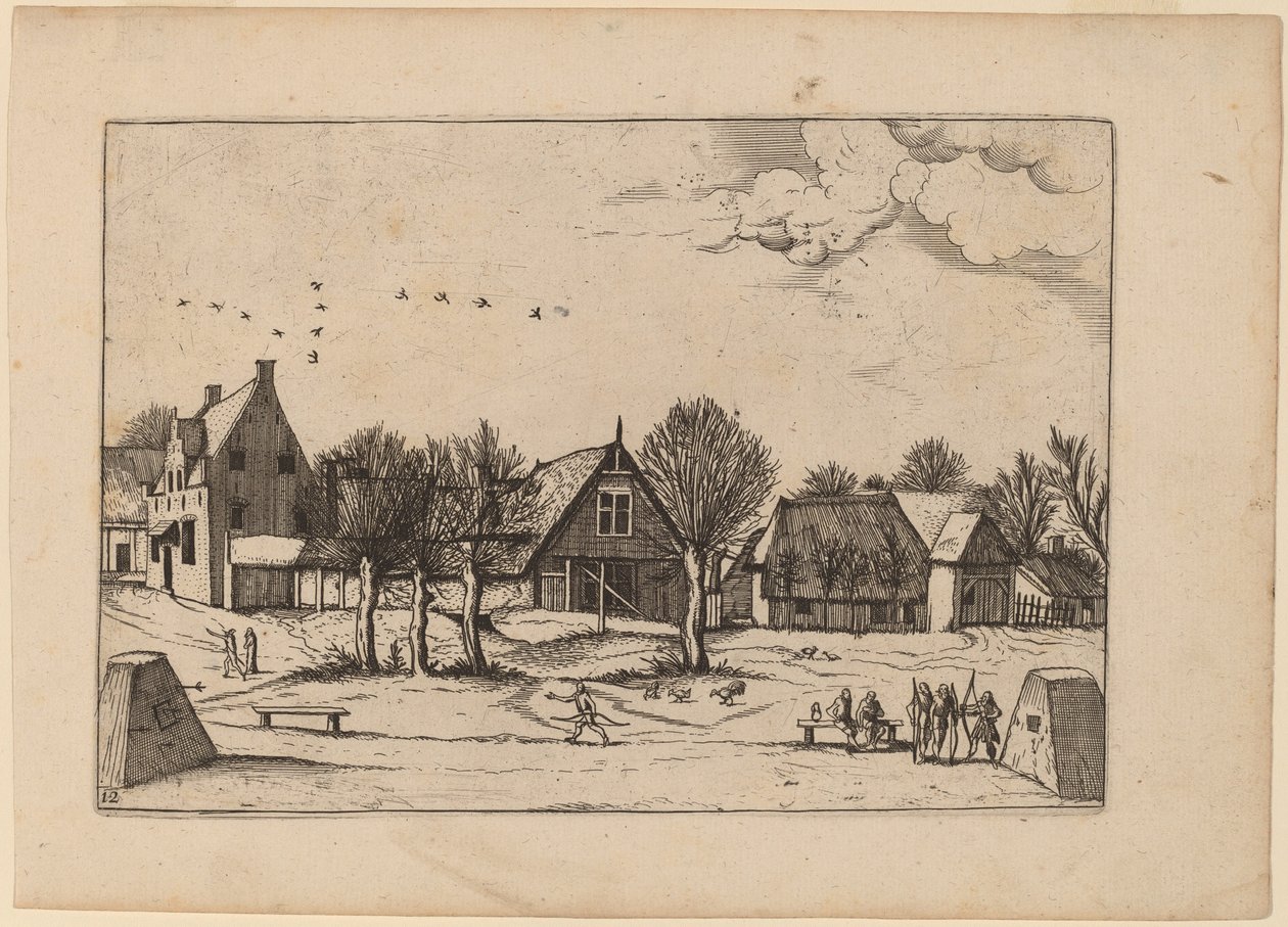 Country Village av Johannes van Doetechum, the Elder and Lucas