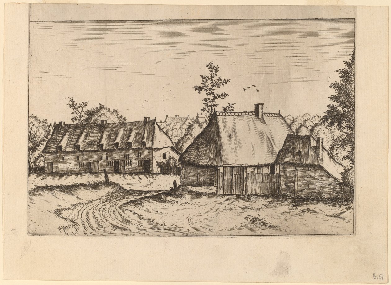 Gård och husrad av Johannes van Doetechum, the Elder and Lucas