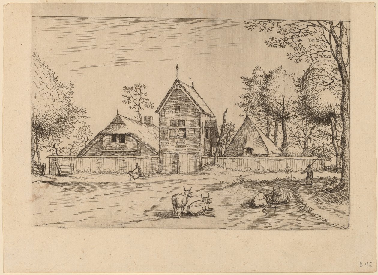 Bondgård av Johannes van Doetechum, the Elder and Lucas