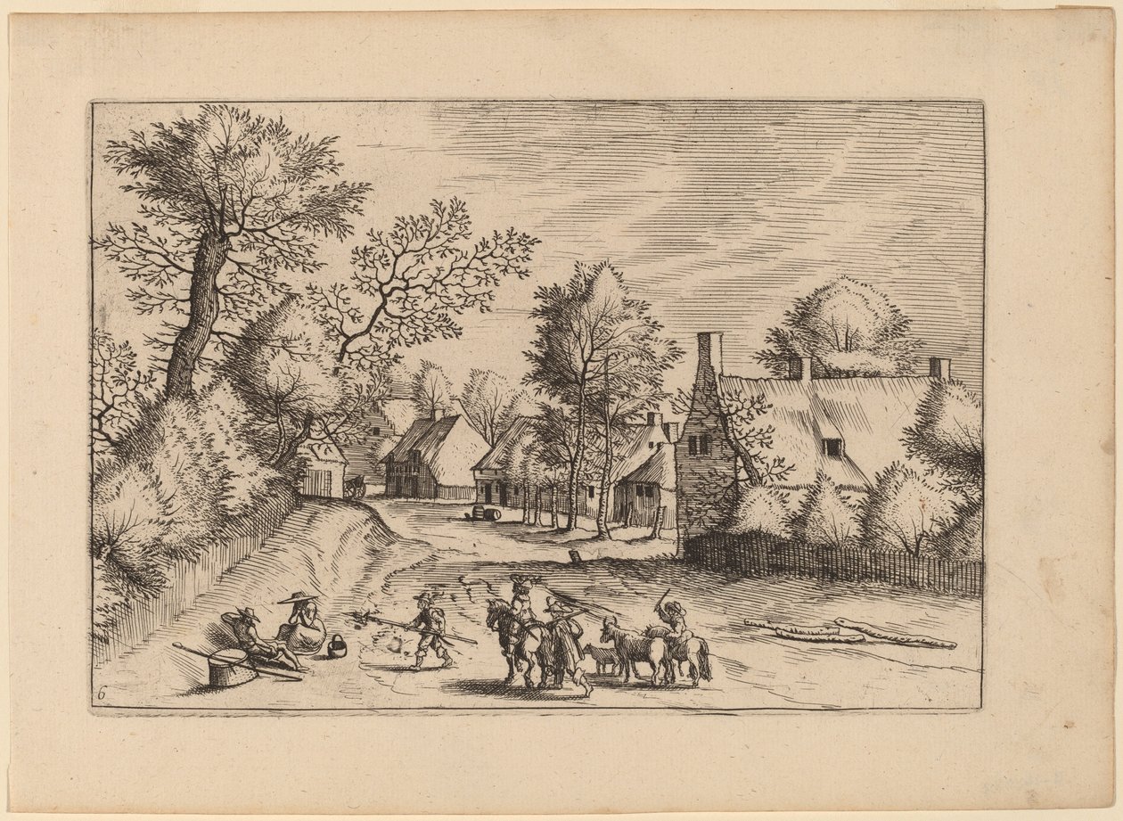 Village Road av Johannes van Doetechum, the Elder and Lucas