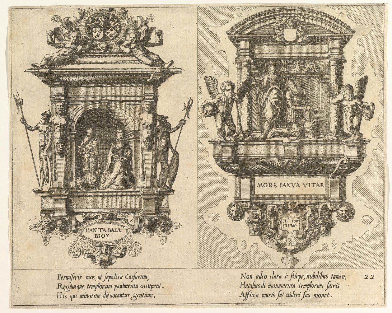 Cœnotaphiorum 22, 1563. Skapare: Johannes van Doetecum I, Lucas van Doetecum. av Johannes and Lucas van Doetecum