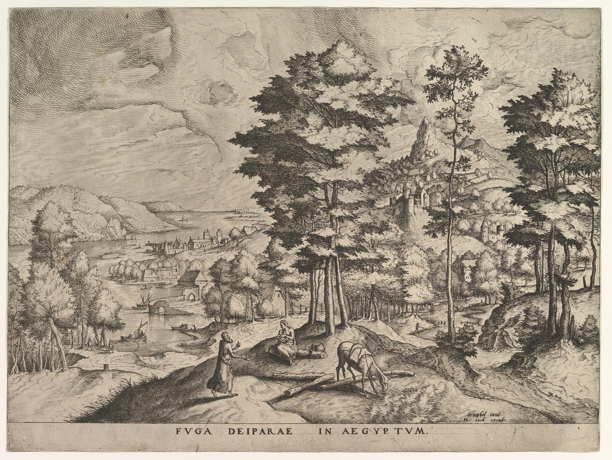 Flyg till Egypten Flyg till Egypten från The Large Landscapes, ca. 1555-56. av Johannes van Doetecum I