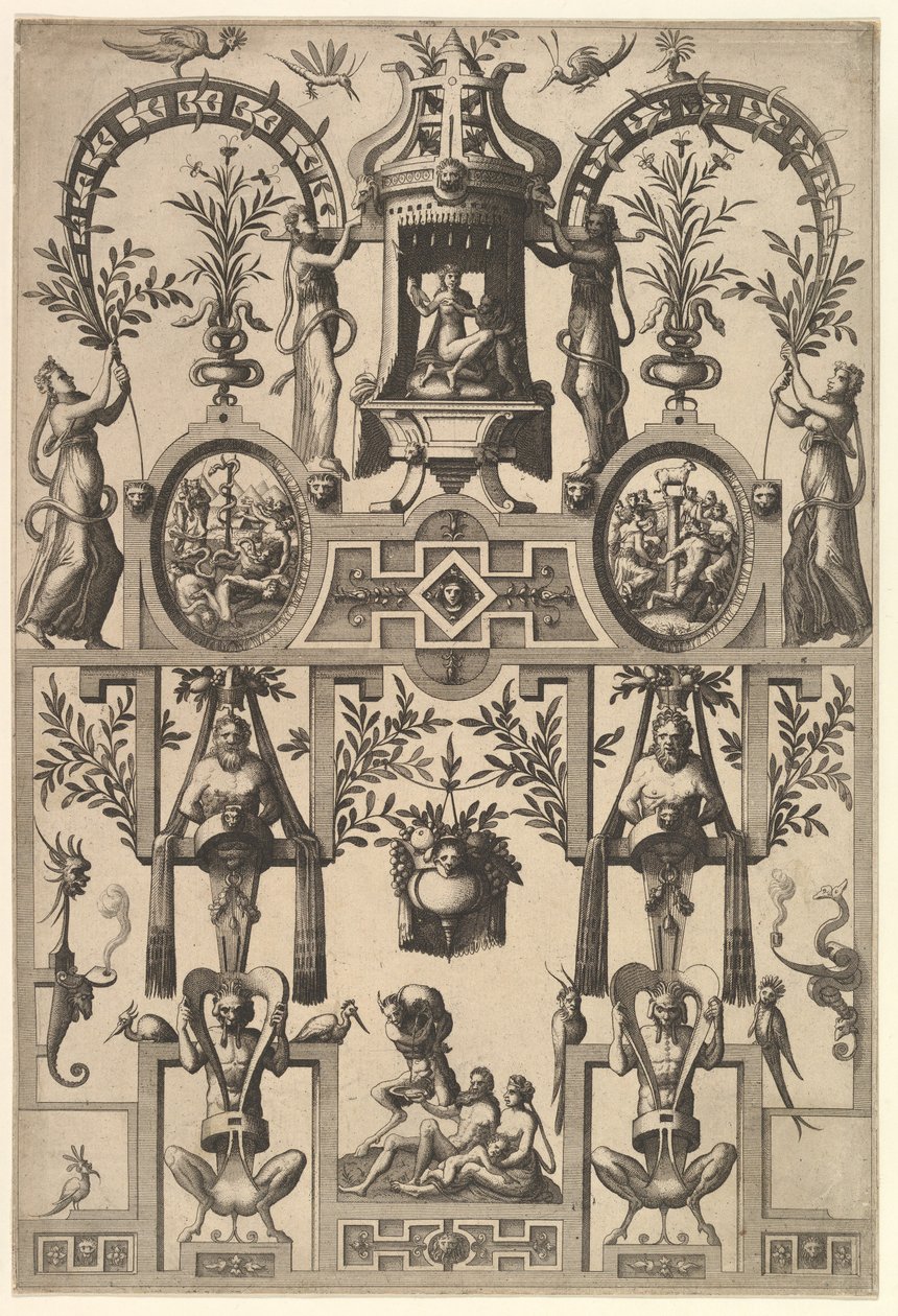 Modern grotesk med remmar, 1557. av Johannes van Doetecum I