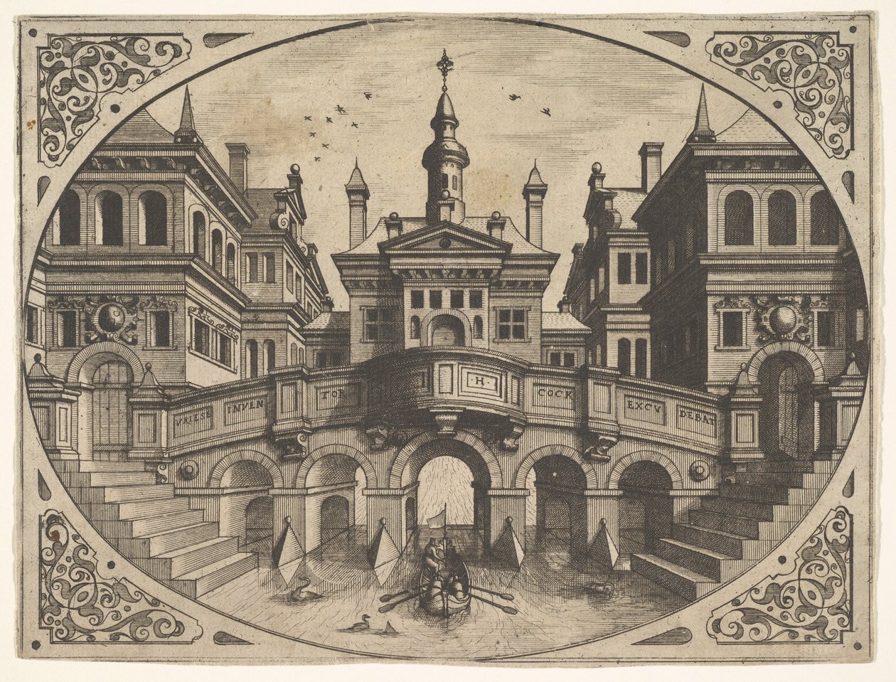 Plåt från Scenographiae..., 1560. av Johannes van Doetecum I