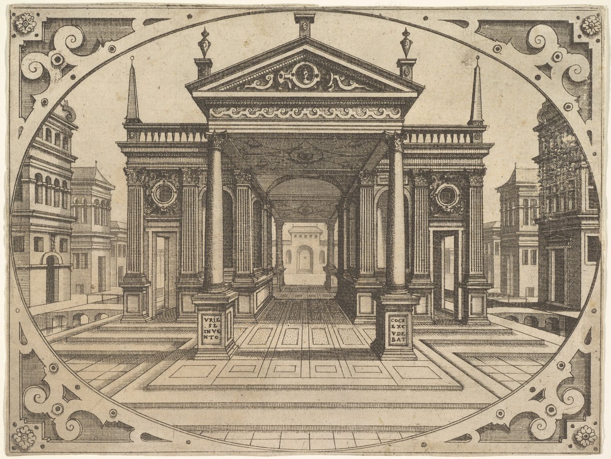 Tallrik från Scenographiae..., ca. 1560. av Johannes van Doetecum I