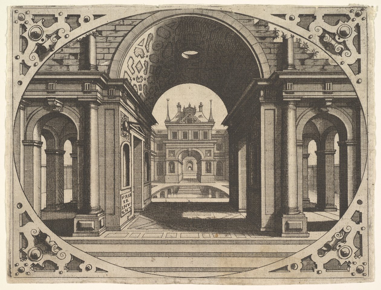 Tallrik från Varie Architecture, ca. 1560. av Johannes van Doetecum I