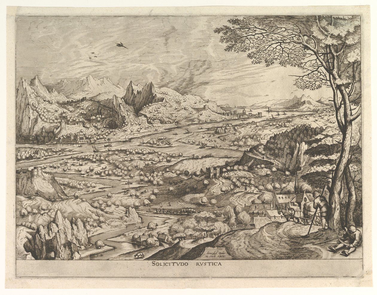 Rustic Solicitude Solicitudo rustica från The Large Landscapes, ca. 1555-56. av Johannes van Doetecum I