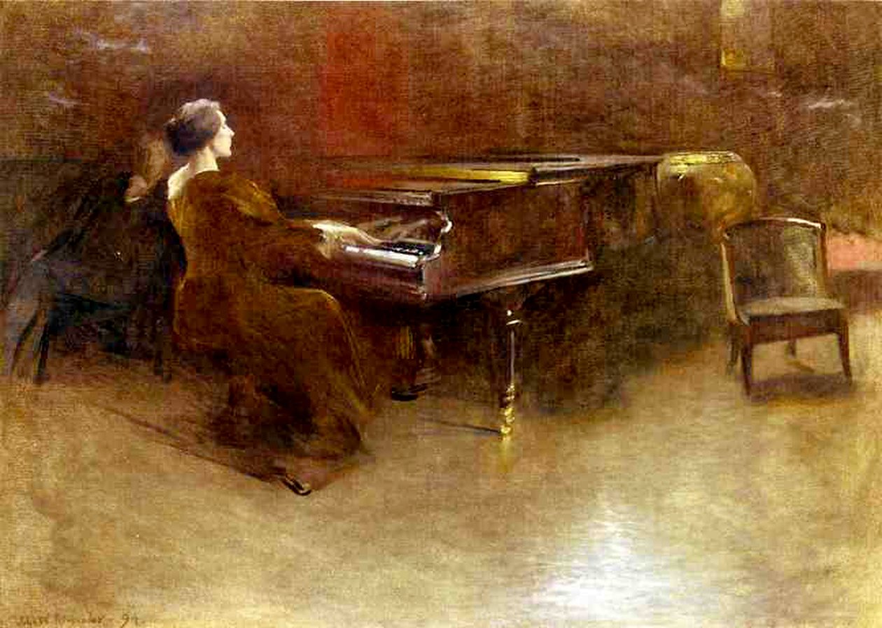På pianot, 1894 av John Alexander