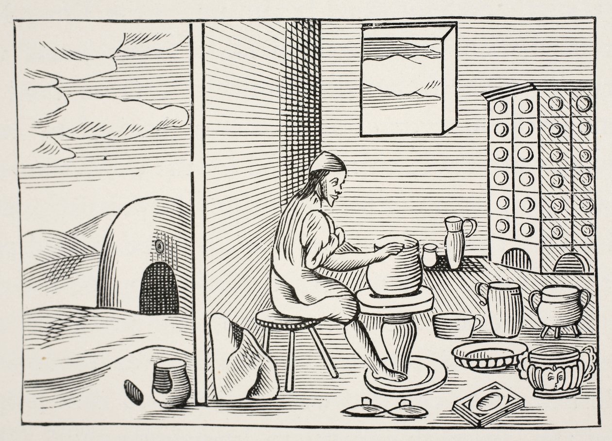 En krukmakare, ur "Orbis Sensualium Pictus", pub. 1658 av John Amos Comenius