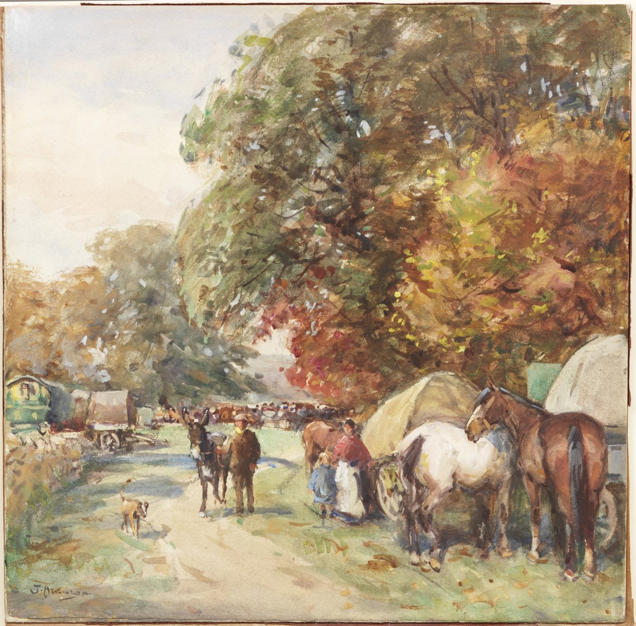 Brough Fair (akvarell, kroppsfärg och penna ombord) av John Atkinson