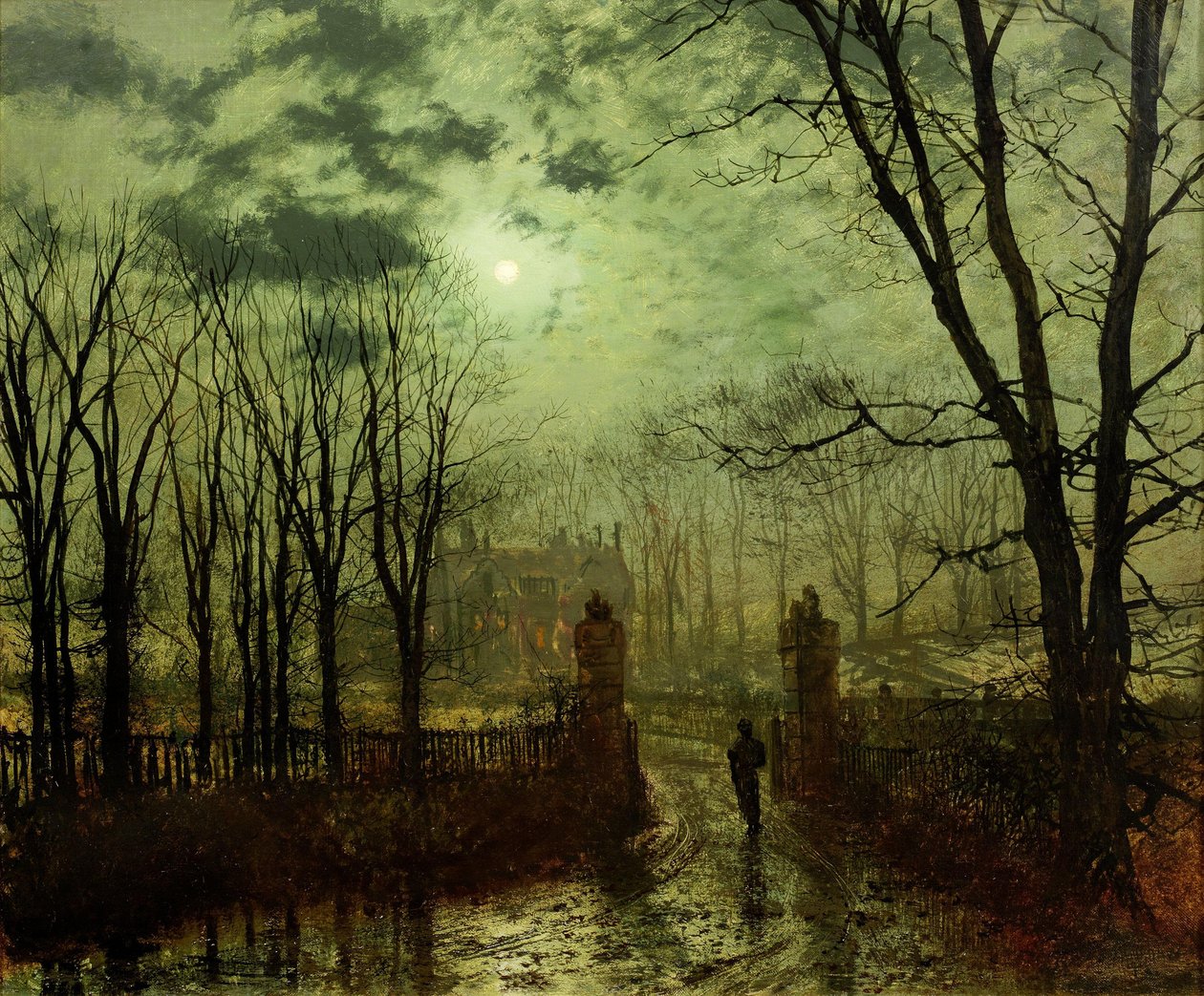  At The Park Gaten av John Atkinson Grimshaw