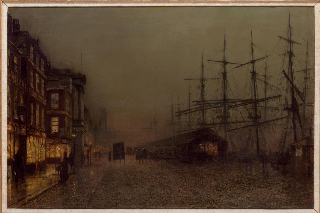 Glasgow, Clydeside / målning av J.A. Grimshaw, 1887 av John Atkinson Grimshaw