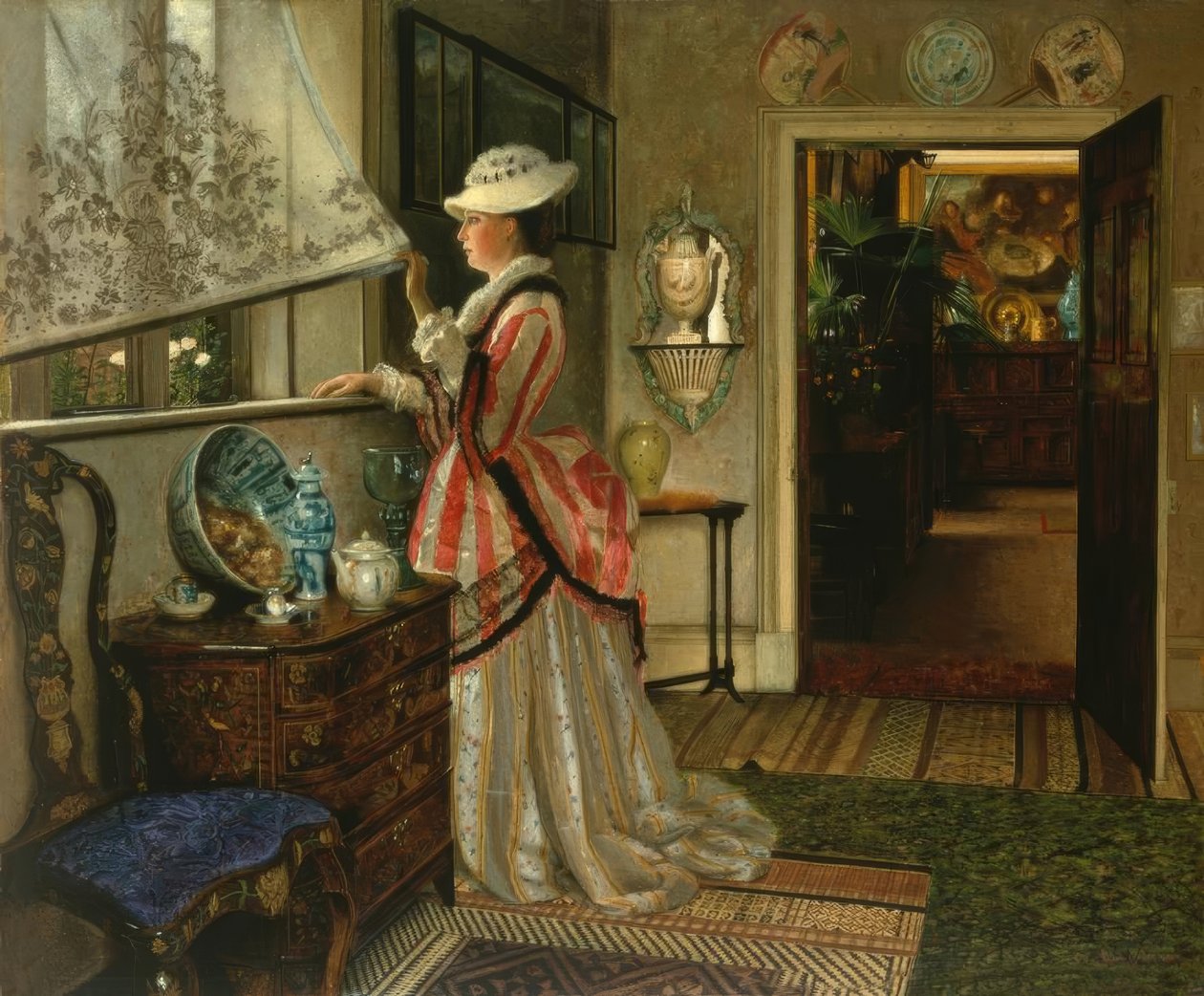 J.A.Grimshaw, Sommar / Gemälde, 1875 av John Atkinson Grimshaw
