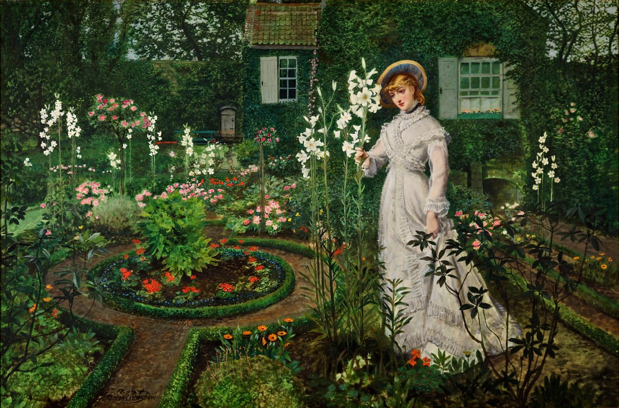 Rektorns trädgård, Liljornas drottning, 1877 av John Atkinson Grimshaw
