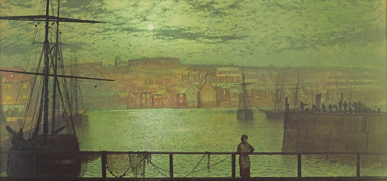 Whitby från Station Quay, 1878 av John Atkinson Grimshaw