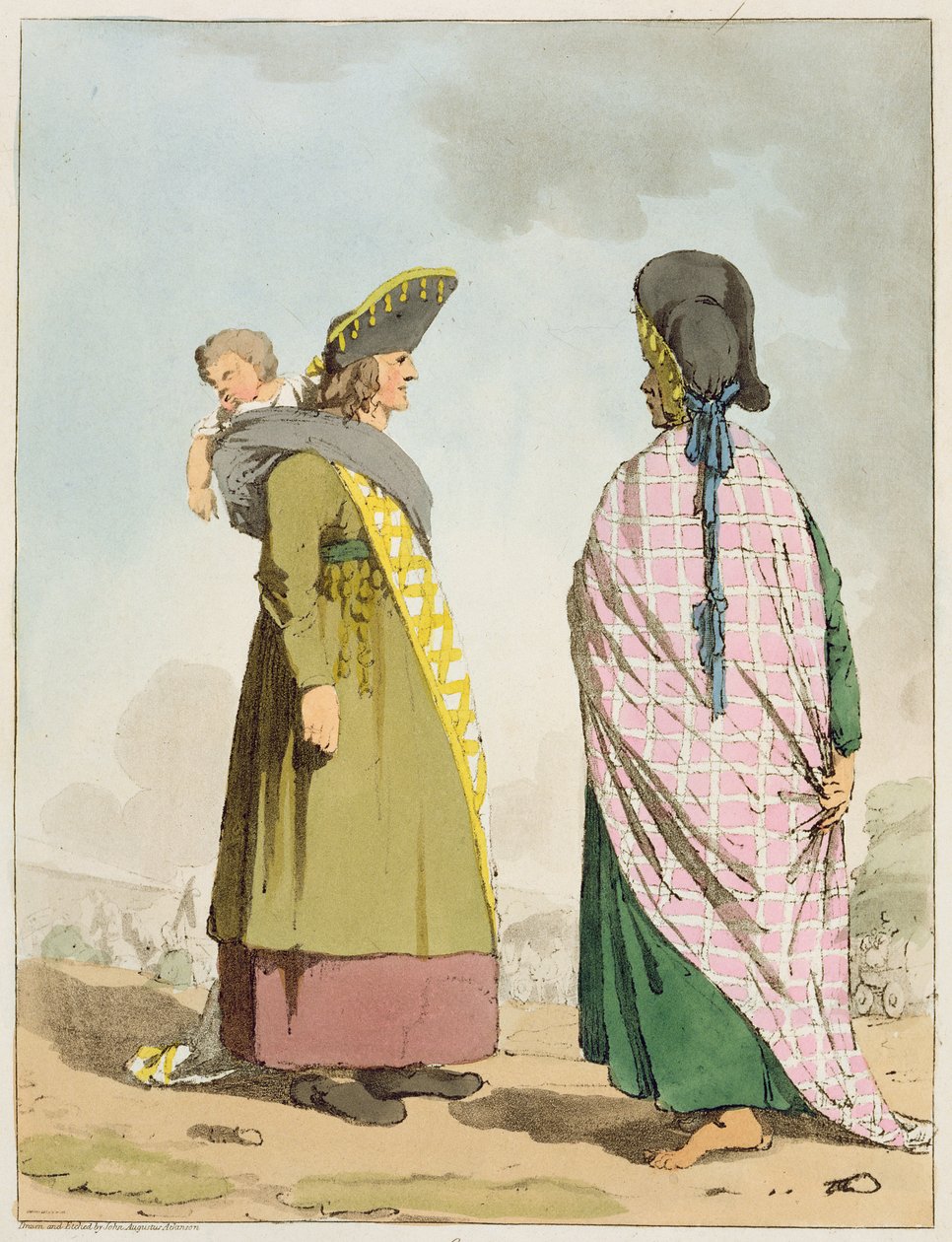 Zigenare, skylt 25 från volym I av "Ryssarnas seder, seder och nöjen", etsat av konstnären, pub. 1803 (akvatint) av John Augustus Atkinson