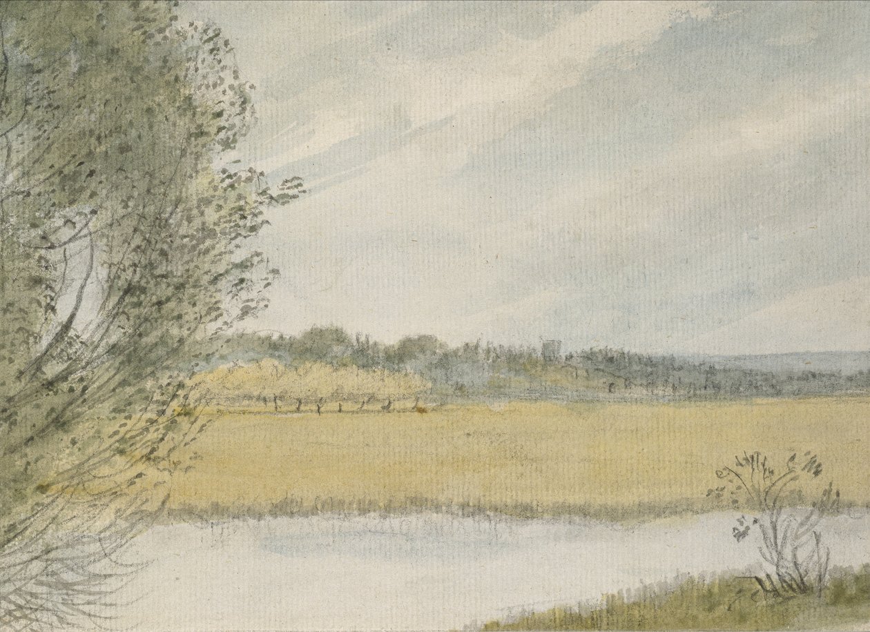 Christ Church Meadows (akvarell över grafit, på papper) av John Baptist Malchair