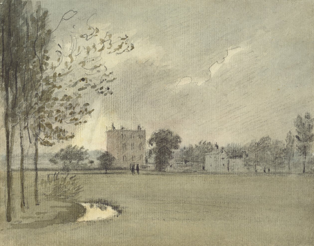 Christ Church Meadows, 6 maj 1788 (akvarell över grafit, på papper) av John Baptist Malchair
