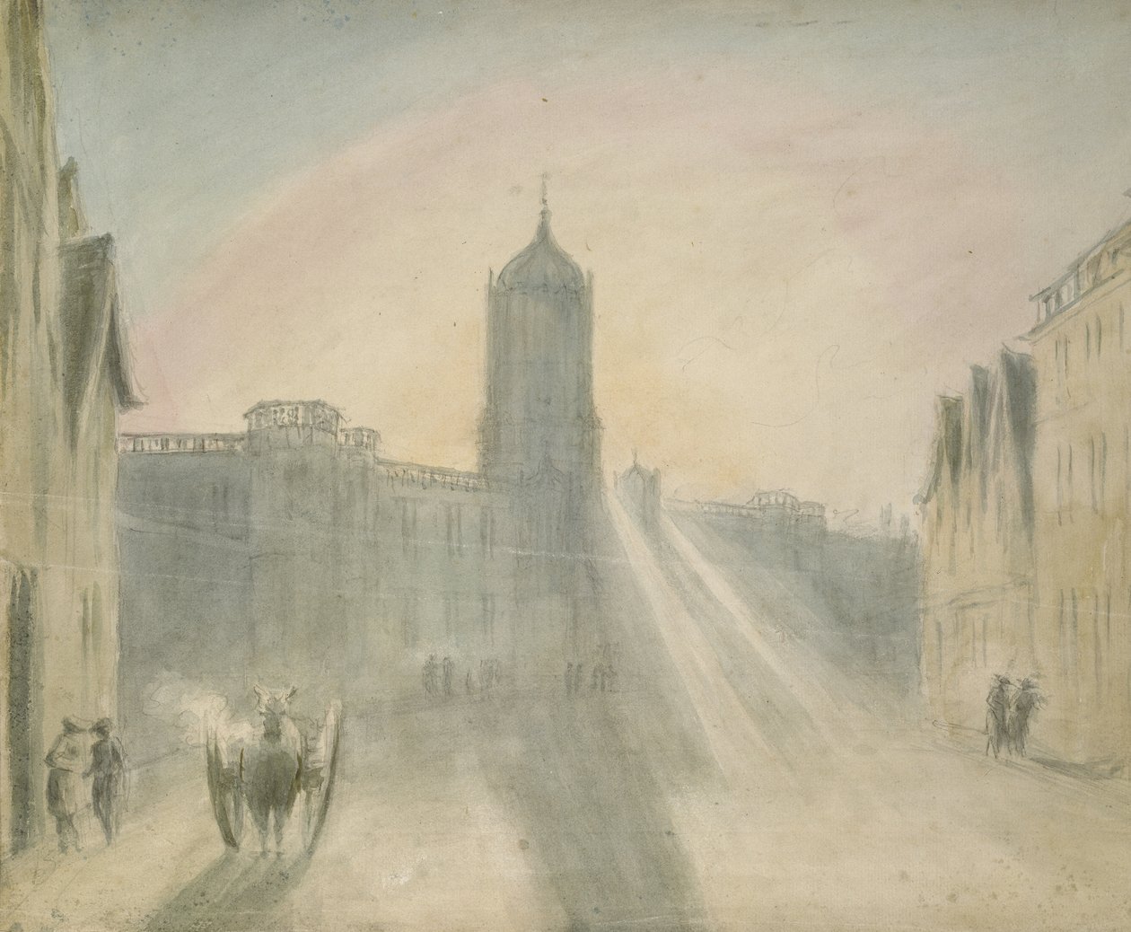 Christ Church från St Aldates, 1787 (akvarell över grafit, på papper) av John Baptist Malchair