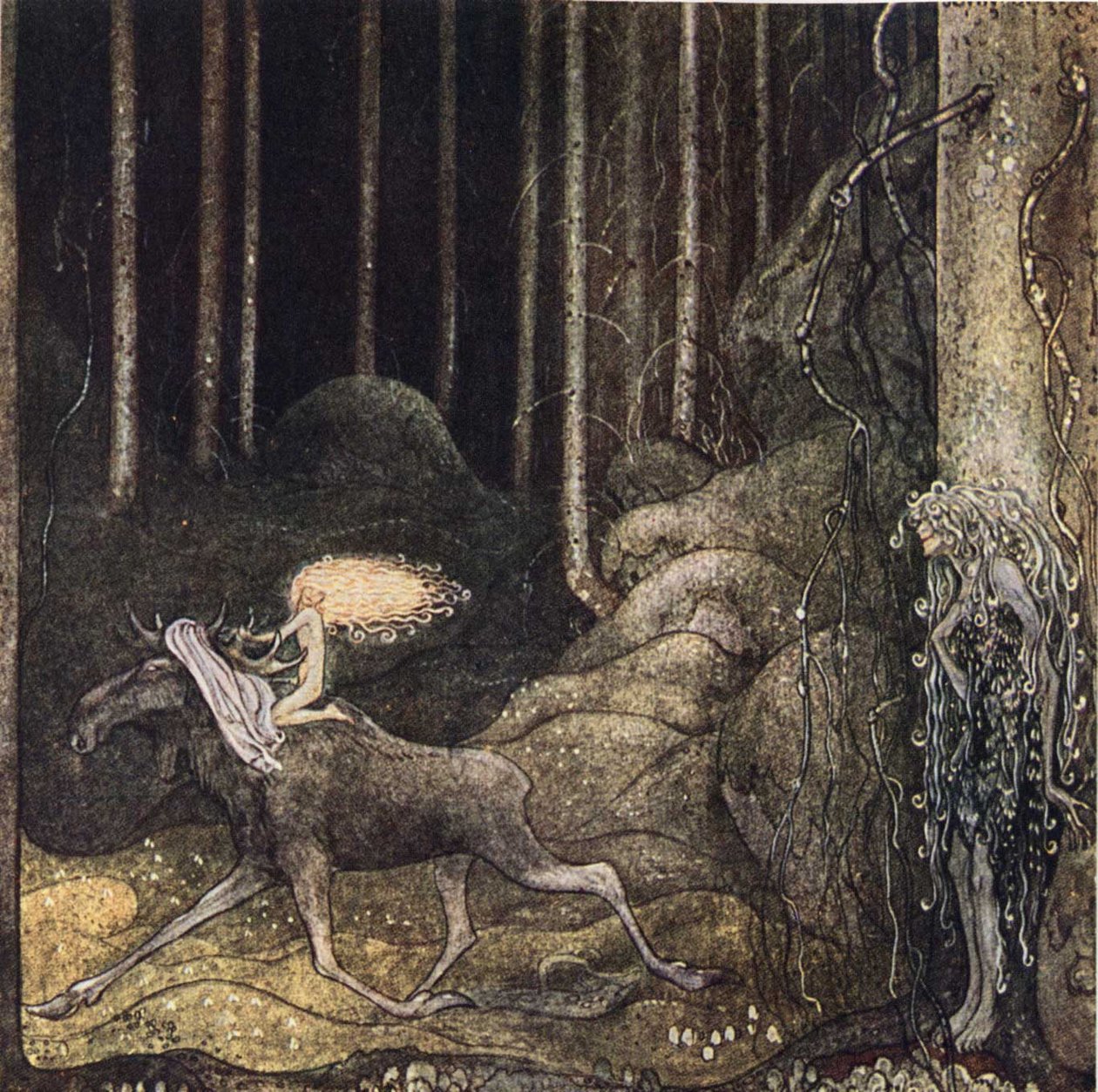 Sagan om aldtjuren Skutt och lilla prinsessan Tuvstarr av John Bauer