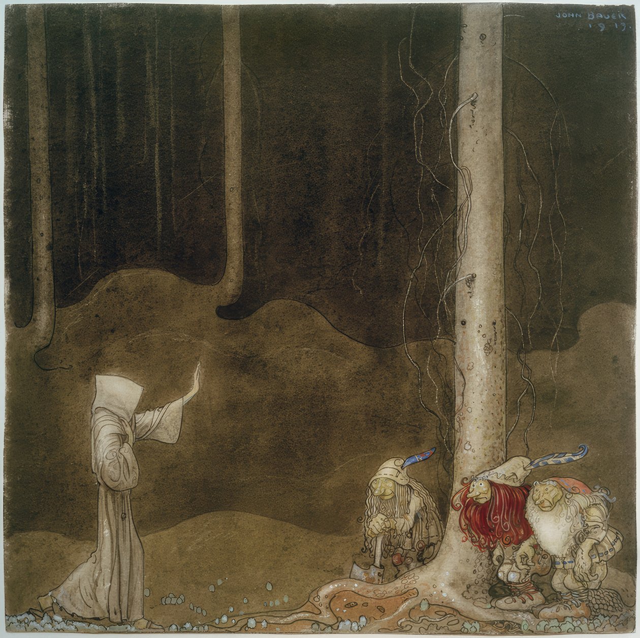 St Martin och tre troll av John Bauer