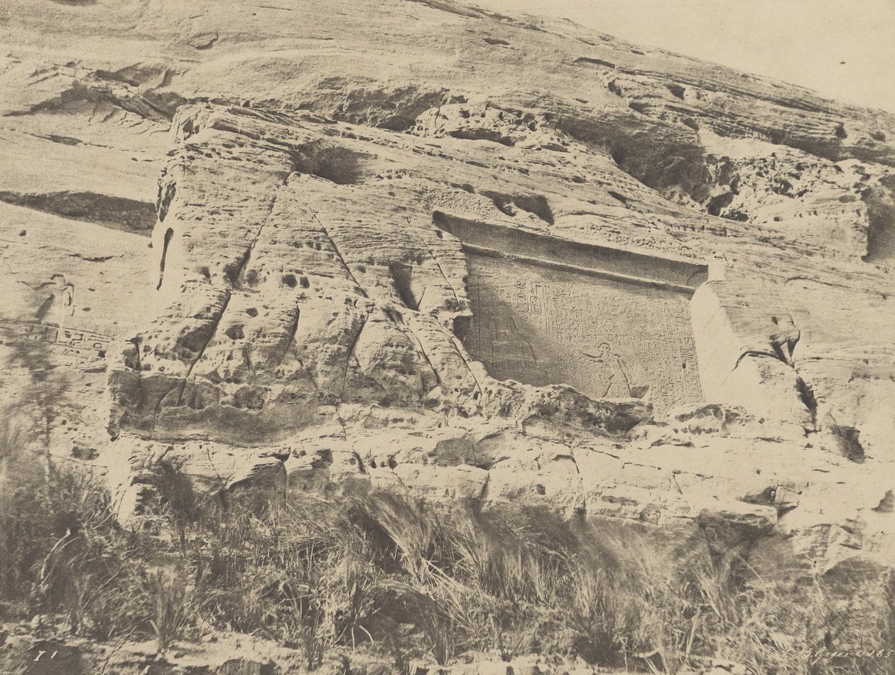 (Ibsamboul, stele till höger om Hathors tempel) av John Beasly Greene