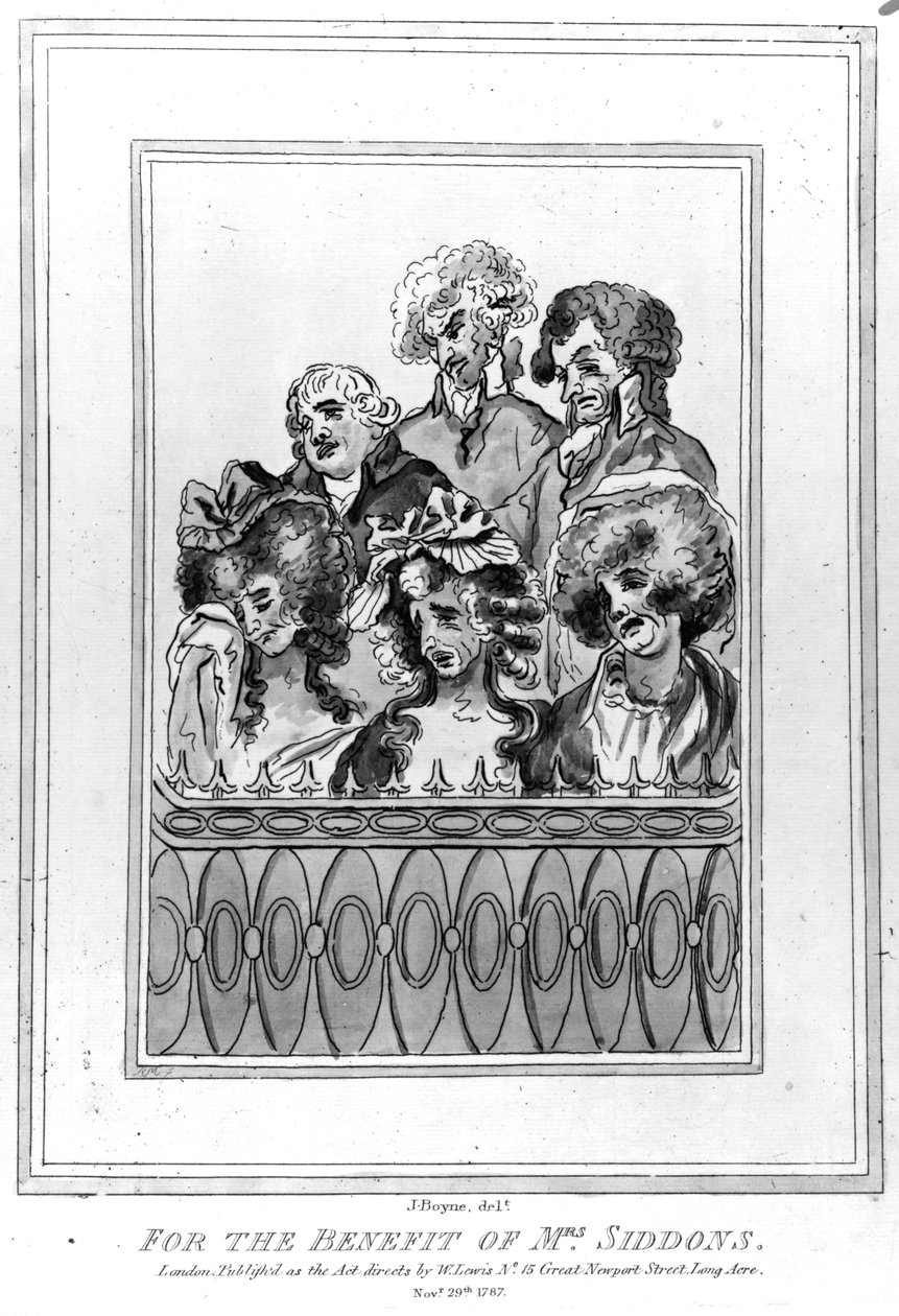 Till förmån för Mrs Siddons, 1787 av John Boyne