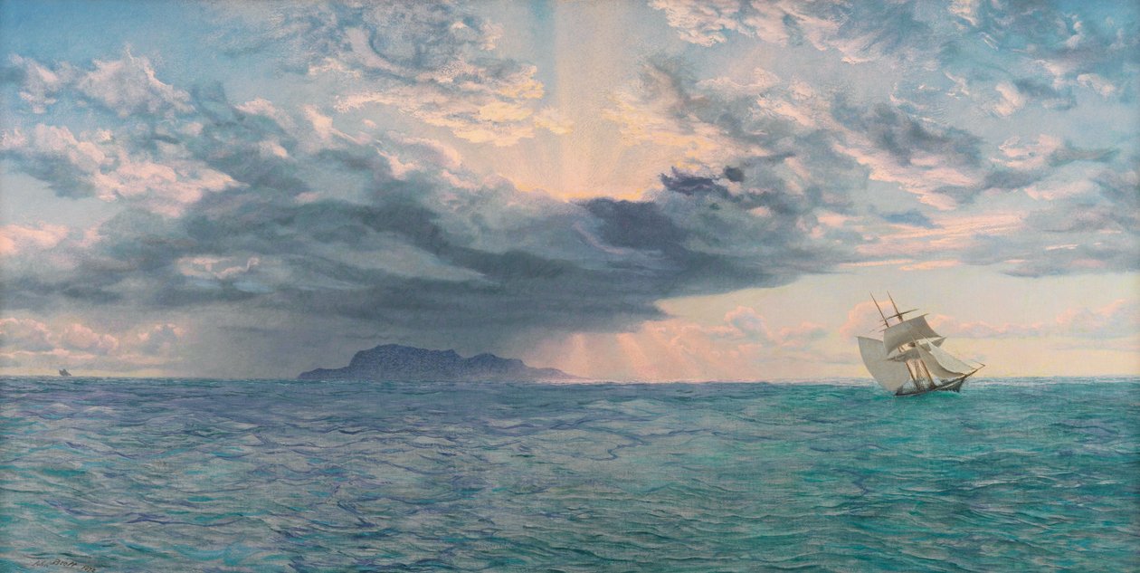 South Bishop Rock, Förväntningar på en vild natt, 1872 av John Brett