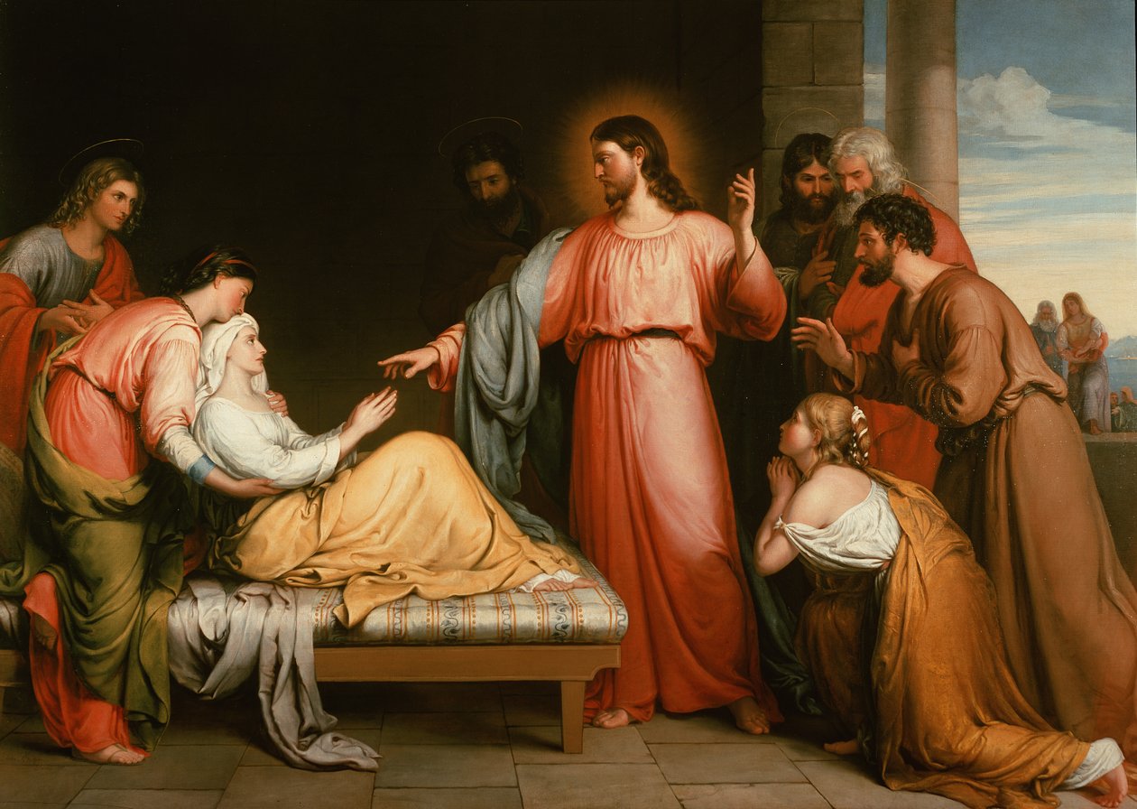 Kristus helade Simon Petrus mor av John Bridges