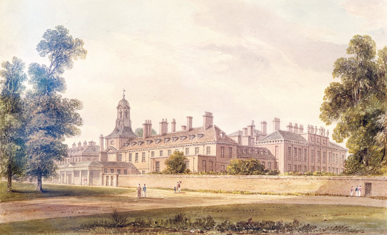 O le vaaiga i Saute-Sisifo o le Kensington Palace, 1826 swed av John Chessell Buckler
