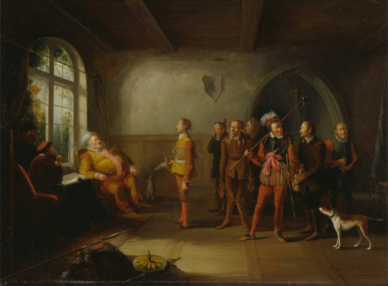 Falstaff och rekryterna, från Henry IV, del II av John Cawse