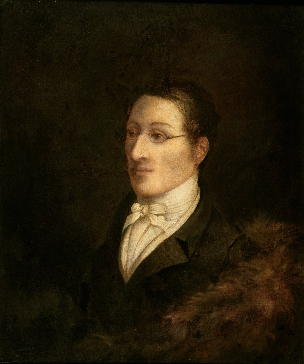 Porträtt av Carl Maria Friedrich Ernst von Weber (1786-1826), tysk kompositör och pianist, ca 1826 av John Cawse