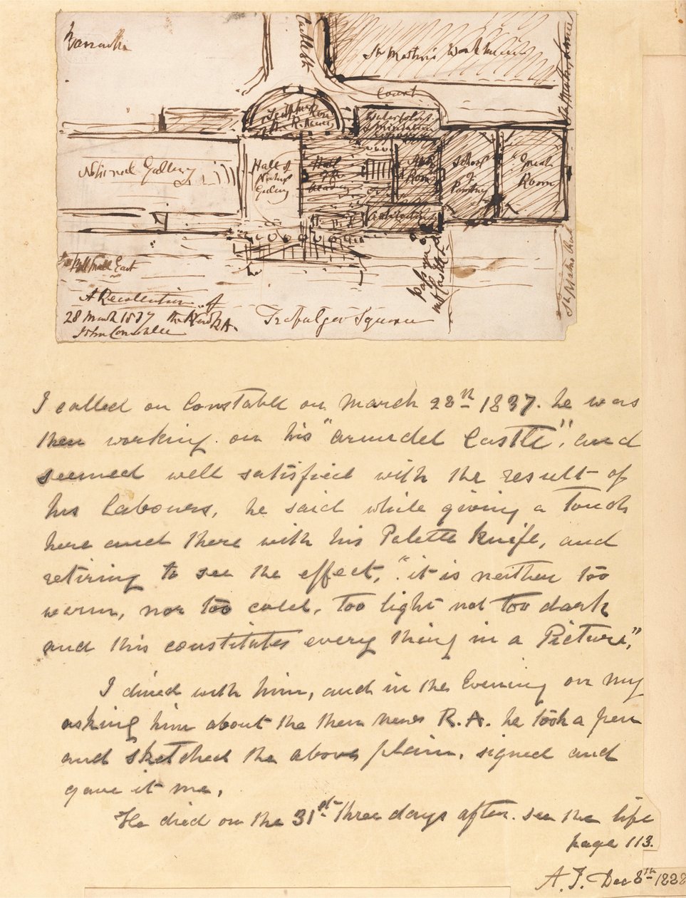A Recollection of the New R.A. av John Constable