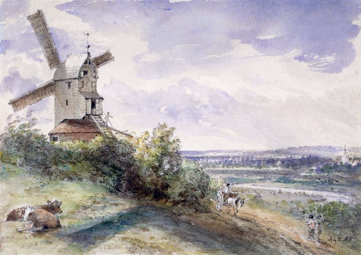 En väderkvarn i Stoke by Nayland, nära Ipswich, Suffolk, 1814 av John Constable