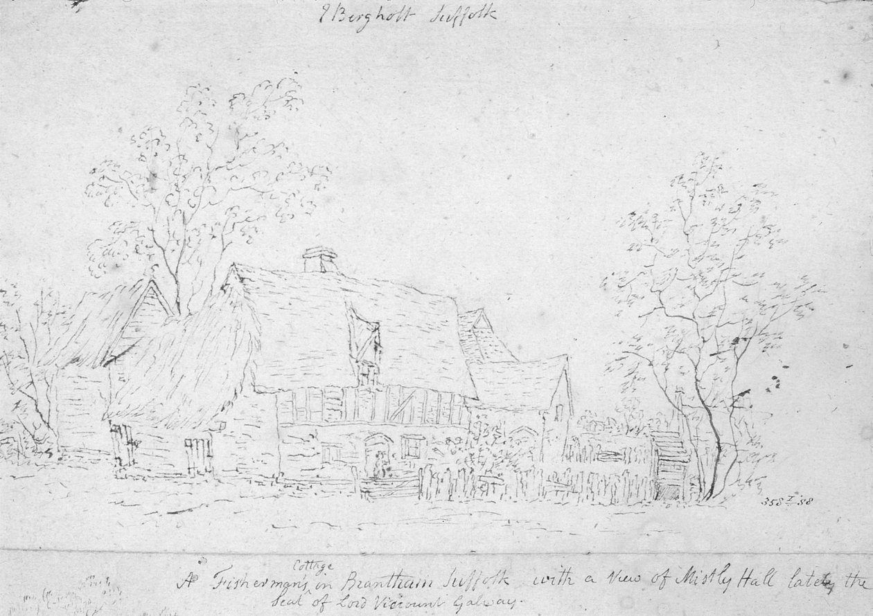 Stuga på Östra Bergholt (ritning) av John Constable