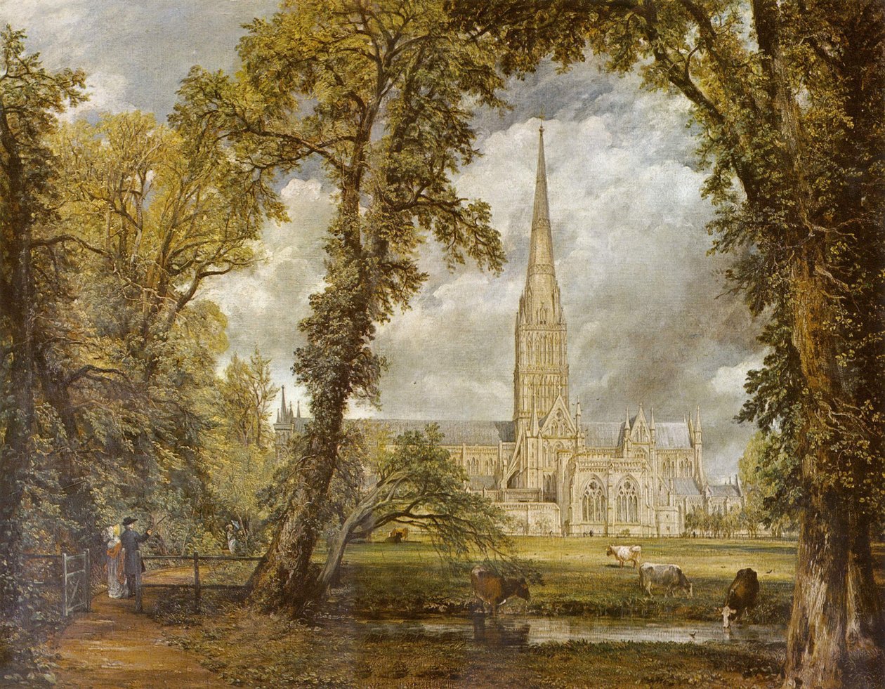 Die Kathedrale von Salisbury vom Garten des Bischofs aus gesehen av John Constable