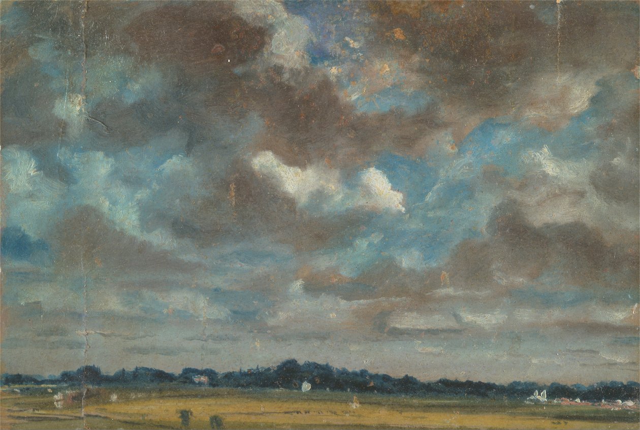 Extensive Landscape with Grey Clouds av John Constable