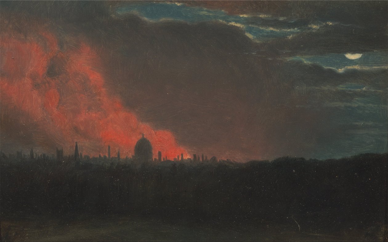 Fire in London, Seen from Hampstead av John Constable