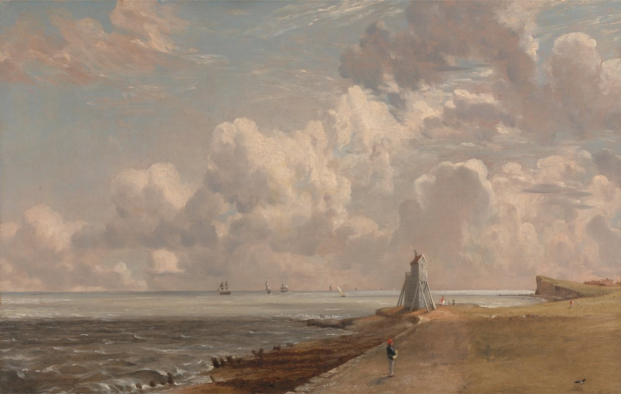 Harwich- The Low Lighthouse and Beacon Hill av John Constable