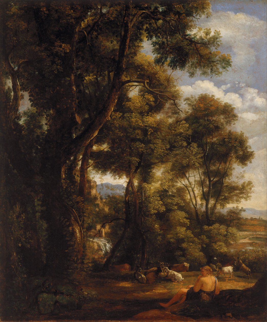 Landscape with goatherd and goats av John Constable