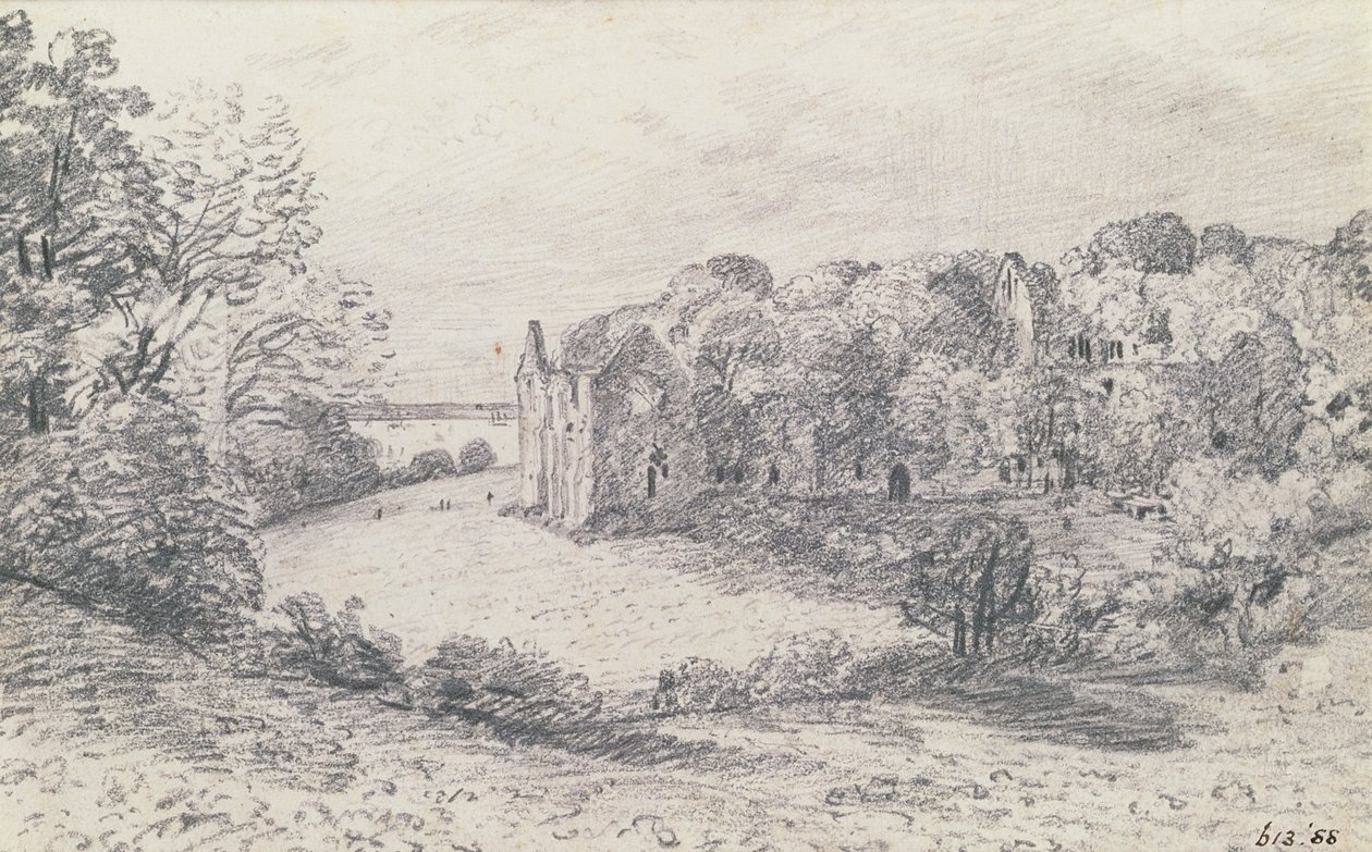 Netley Abbey,1888 (ritning) av John Constable