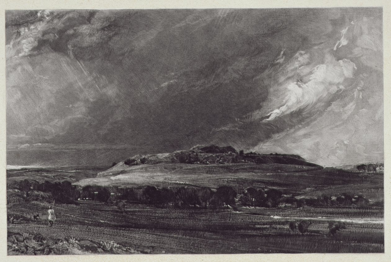 Old Sarum, graverad av David Lucas (1802-81), 1833 (mezzotintgravyr) av John Constable