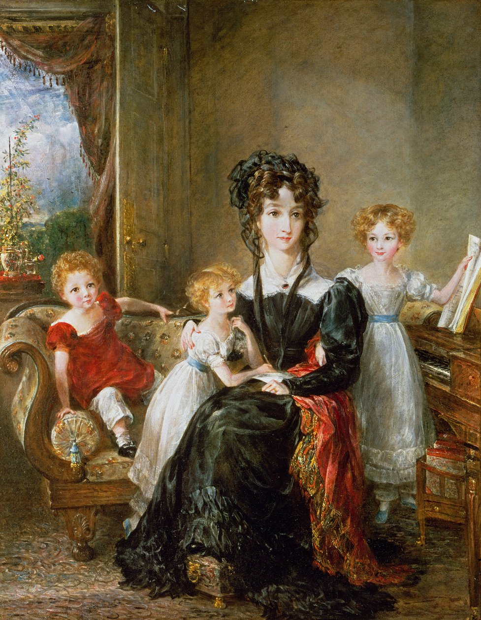 Porträtt av Elizabeth Lea och hennes barn, ca 1828 (par 95338) av John Constable