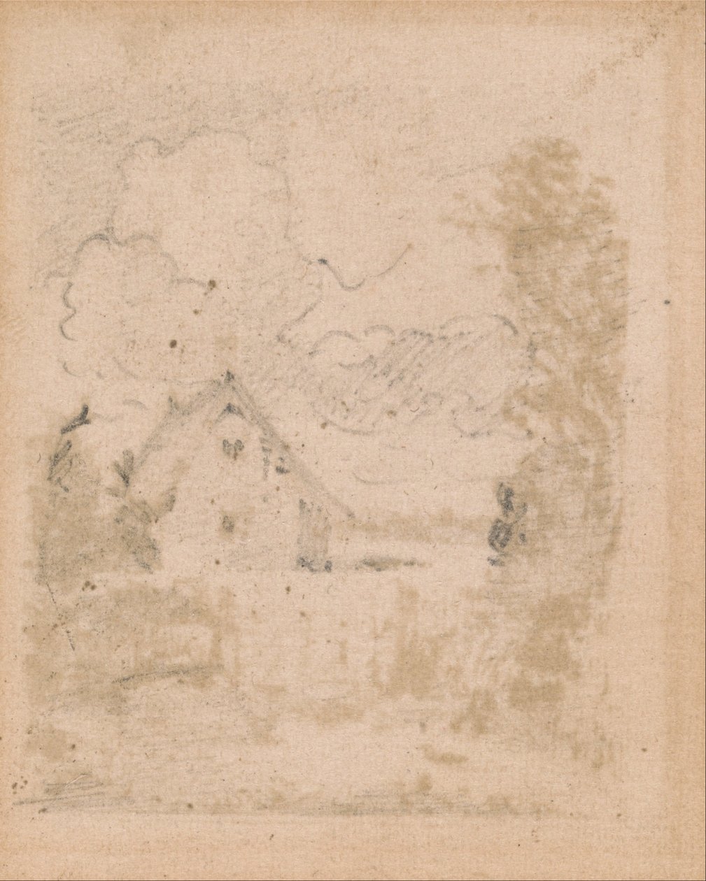 Study for Cottage in Cornfield, East Bergholt av John Constable