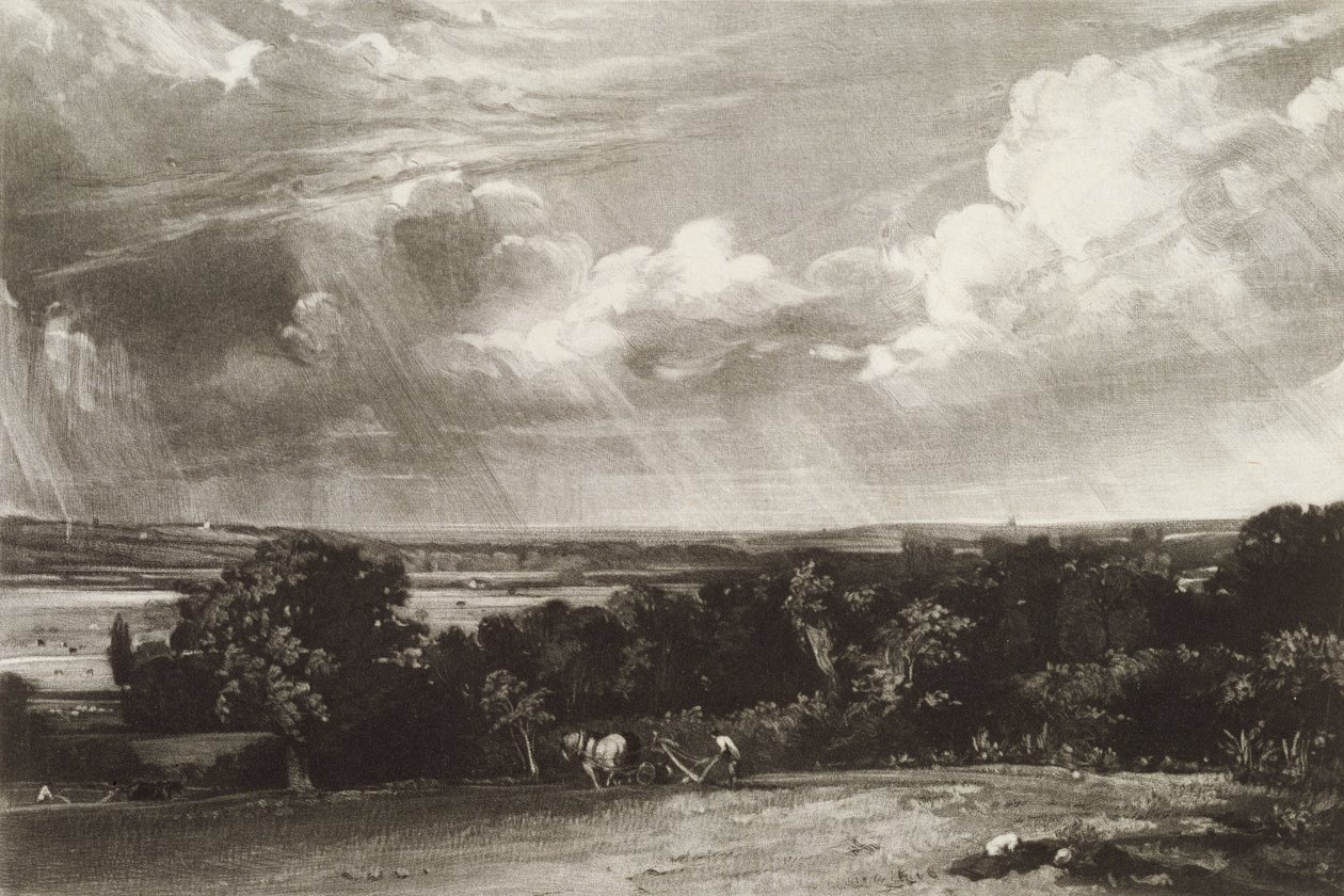 Sommarland, graverad av David Lucas (1802-81) (mezzotint) av John Constable