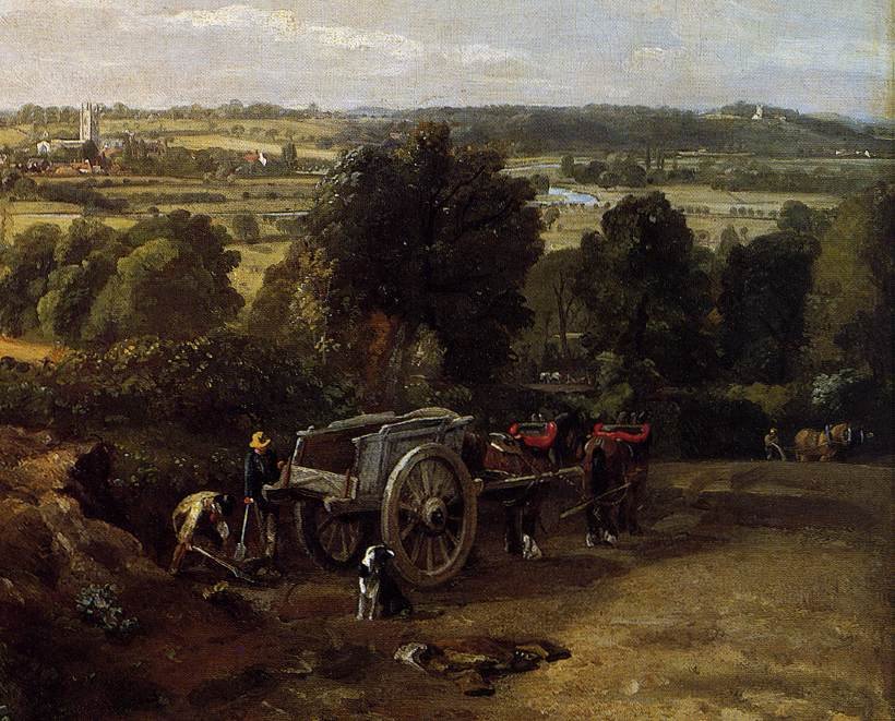 The Stour-Valley with the Church of Dedham (detail) av John Constable