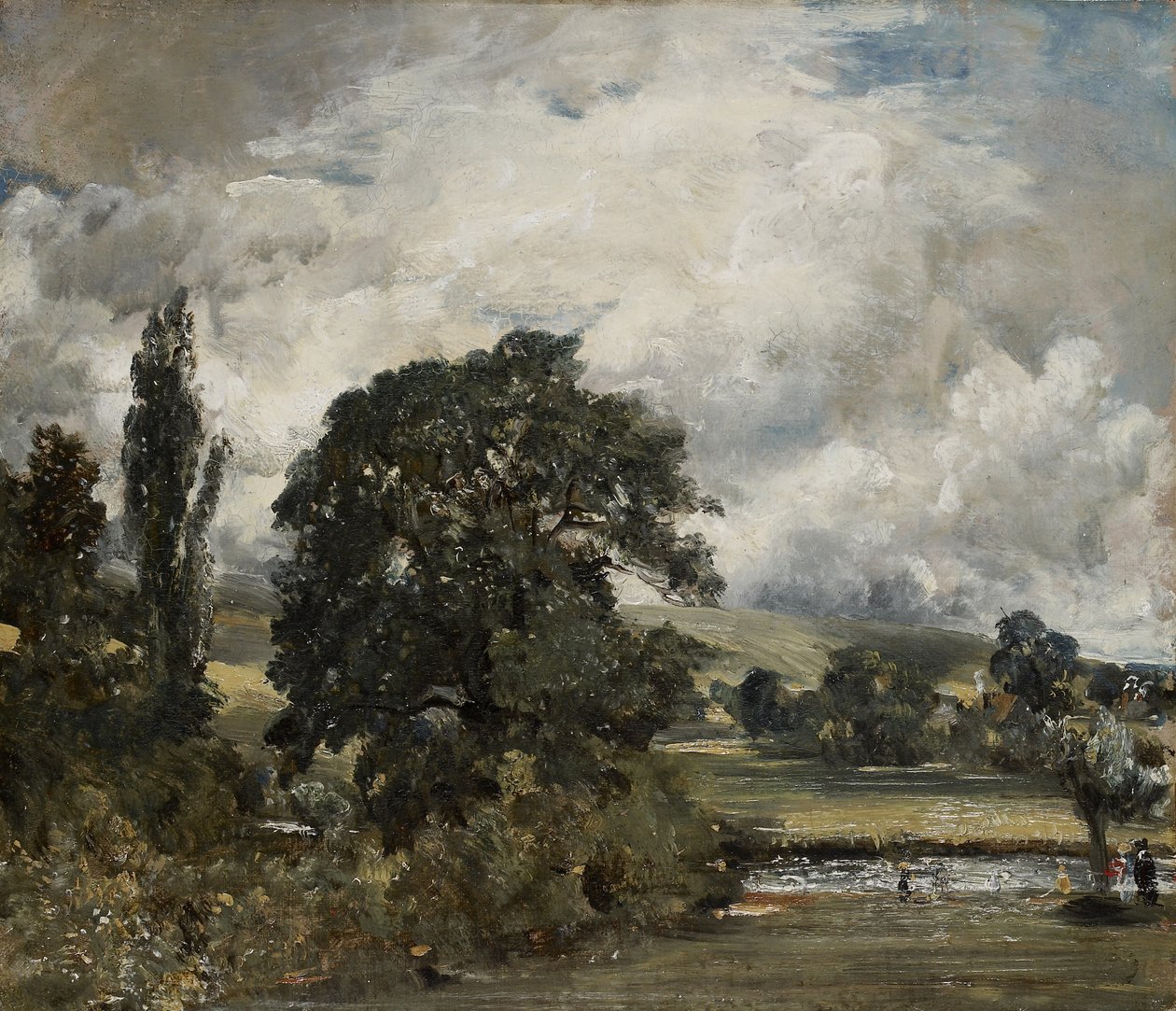 Water Meadows nära Salisbury, 1800-talet av John Constable
