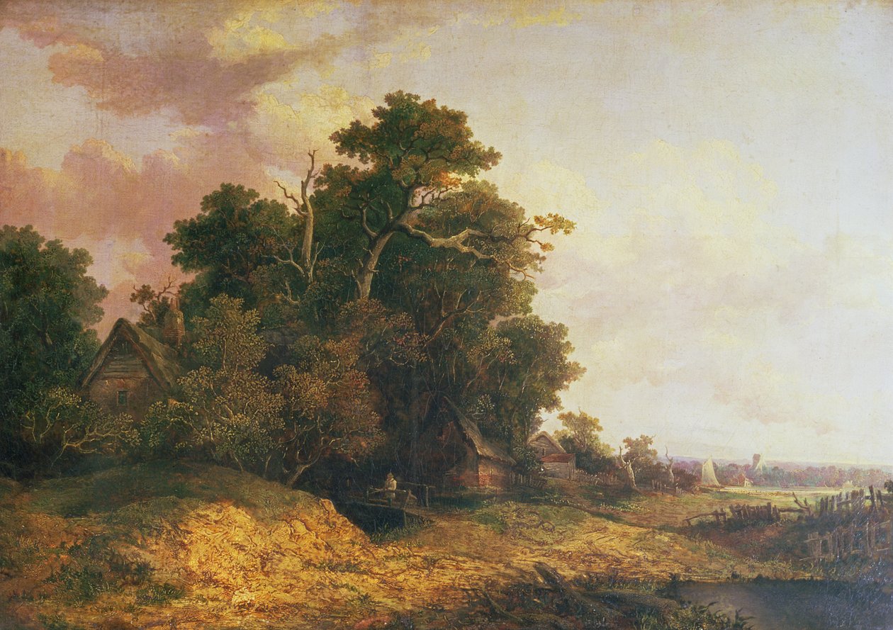 Landskapsscen i Norfolk av John Crome