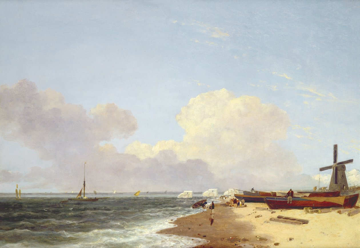 Yarmouth Beach, ser norrut - morgon av John Crome